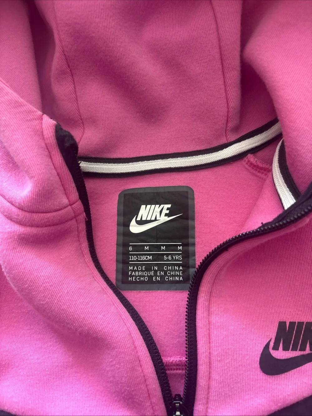 Nike Tech Fleece Girls' Pink Hooded Full Zip Jacket